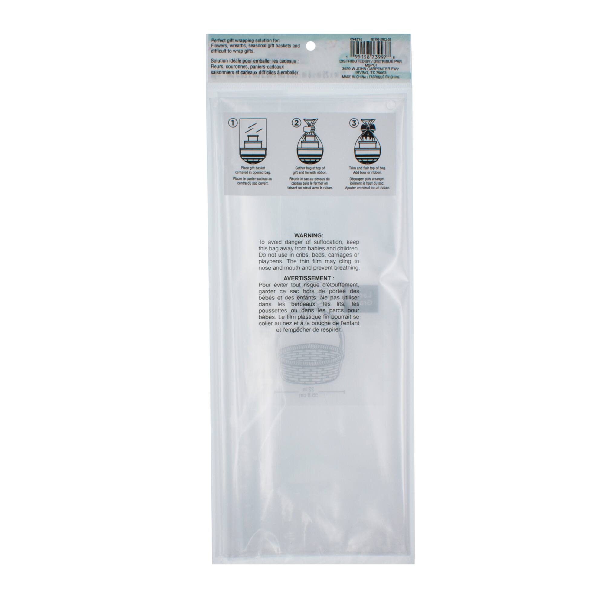 Large Clear Basket Gift Bag by Celebrate It™